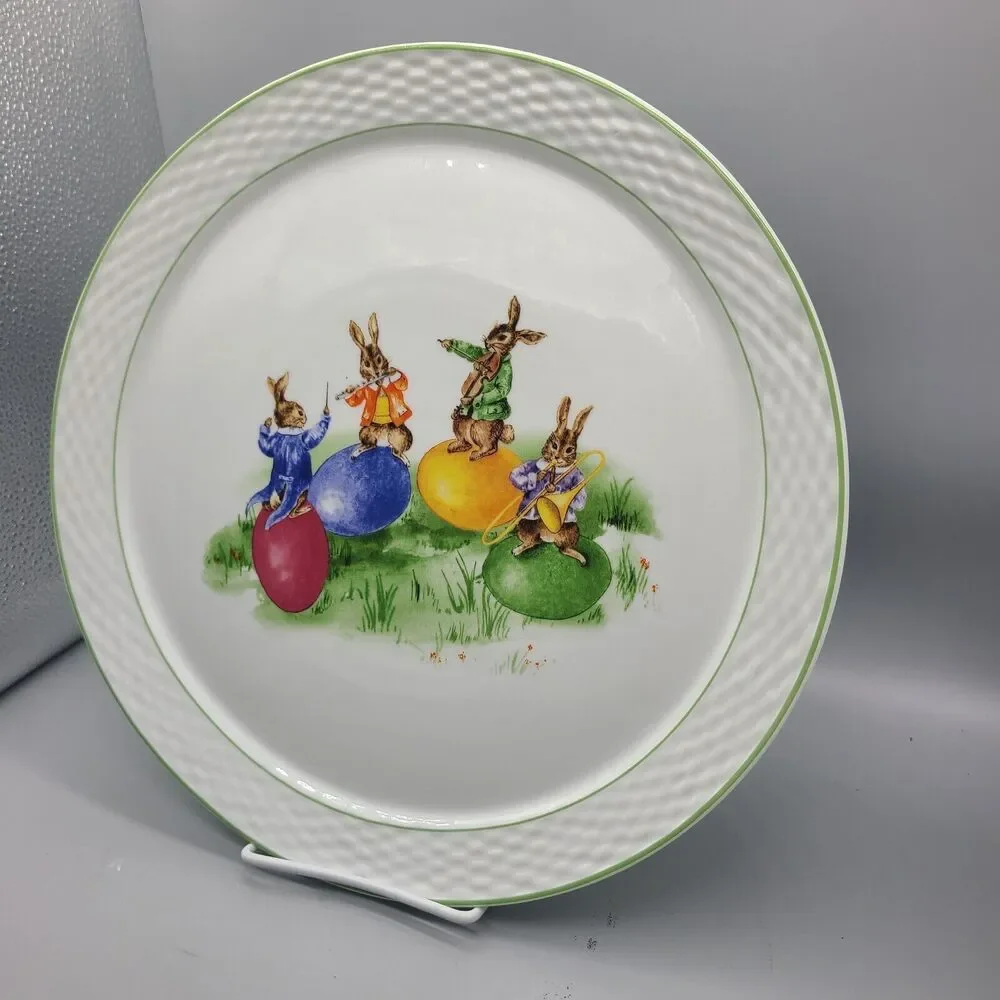 Williams Sonoma Easter Bunny Band Round Serving Platter 13